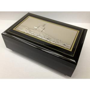 宝石箱【桜さくら】アクセサリーケース 漆器箱 オルゴール付き 黒4.5