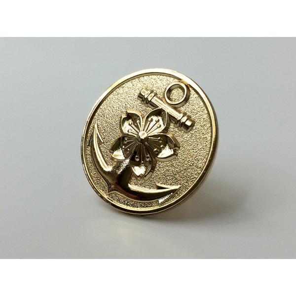 海上自衛隊グッズ【 ピンバッチ(桜イカリ・ゴールド丸型直径20mm) 】自衛隊グッズピンズ バッチ ...