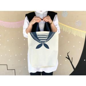 セーラー  バッグ 【 不織布トートバッグ ( セーラー服 )白×紺】バッグ かばん 鞄 セーラー ...