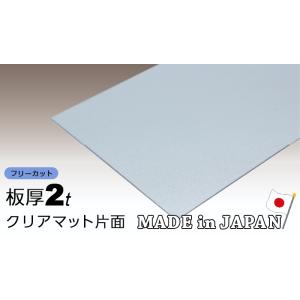 ポリカーボネート板 2mm クリアマット片面 フリーカット 切り売り 4,000円/1平米 両面耐候...