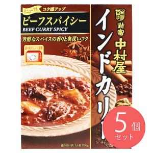 中村屋 インドカリー ビーフスパイシー 200g×5個 〔0820〕