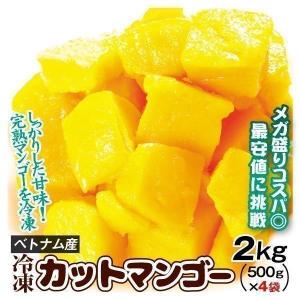 マンゴー 冷凍 カット済み 2kg（500g×4袋）ベトナム産 完熟 送料無料 フローズンマンゴー ...