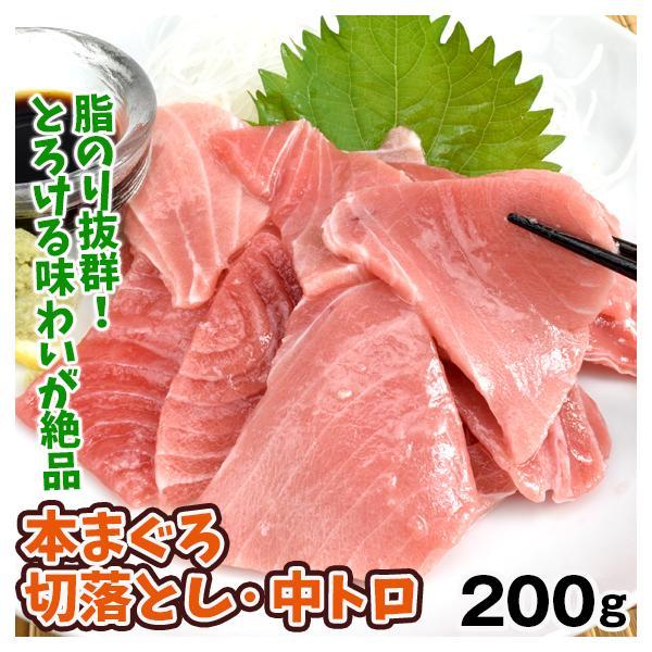 本まぐろ 200g 中トロ 切り落とし 刺身用 鮪 マグロ 訳あり 冷凍便 送料無料