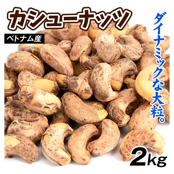 カシューナッツ 2kg 皮あり 塩味 素焼き 無添加 ナッツ 食品 送料無料 常温便