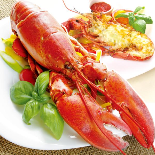 ボイルロブスター 2尾 北米産 姿ゆで 350g前後×２ オマール海老 冷凍便 食品