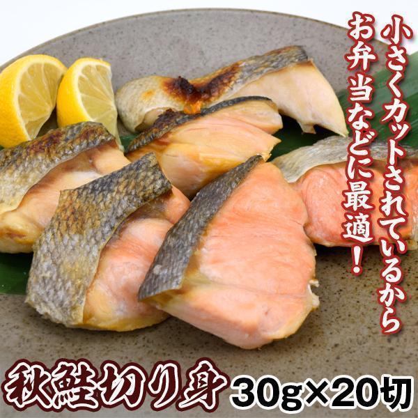 秋鮭 カット 約30g×20切 北海道産 定塩 鮭 切り身 お弁当 冷凍 送料無料 食品