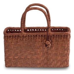 ★極美品★　山葡萄　かごバッグ網代編 伝統的な網代編みの風合いを活かした》山葡萄籠工房 山ぶどうかご