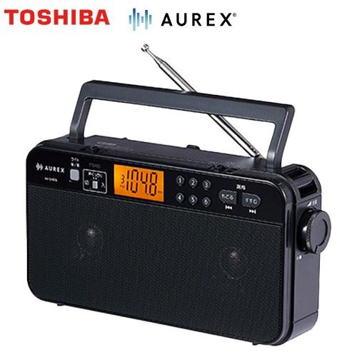 LEDライト付きホームラジオ AUREX オーディオ 東芝 AX-SHR70(K) 声くっきり機能 ...