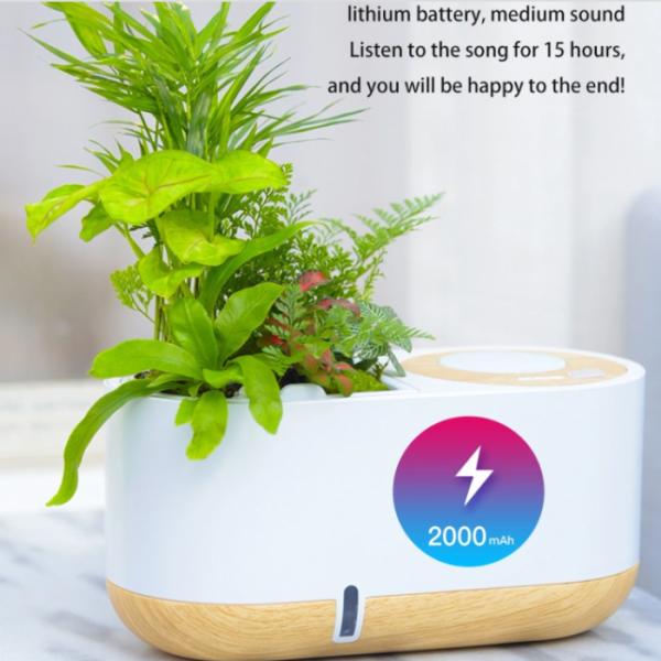 USB電源式 bluetooth スピーカー 付 卓上底面給水 鉢 ポット