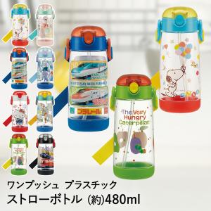 プラスチック ワンプッシュ ストローボトル 480ml PDSH5 軽量 スケーター | 水筒 子供 こども 子ども キッズ キャラクター ボトル 小学生 幼稚園 保｜seikatsukukan