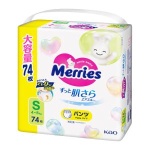パンツ Sサイズメリーズずっと肌さらエアスルー (4~8kg)74枚