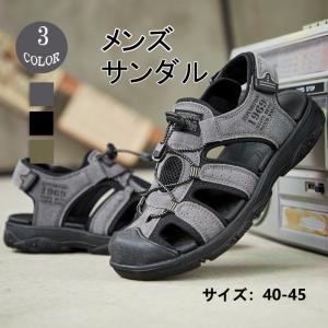 サンダル メンズ サマーシューズ 快適 おしゃれ カジュアル 紳士用 夏 歩きやすい フラット コンフォート マジックテープ ブラック グレー　カーキzjkb-1809