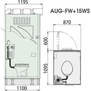 旭ハウス工業 仮設トイレ AUG-FW+15W...の詳細画像2
