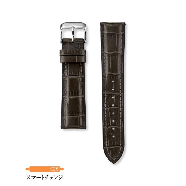 セイコー バンド 腕時計 18mm RS02C18GY 牛革ワニタケフ型押 裏ラバータイプ バネ棒付...