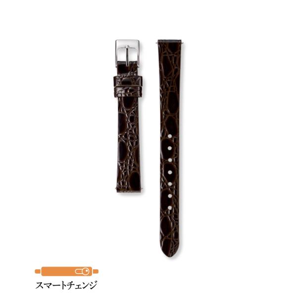 セイコー バンド 腕時計 12mm RS11C12DBN 牛革ワニマルフ型押 切身 エナメル仕上げ ...