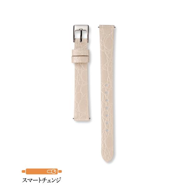 セイコー バンド 腕時計 12mm RS11C12WT 牛革ワニマルフ型押 切身 エナメル仕上げ バ...