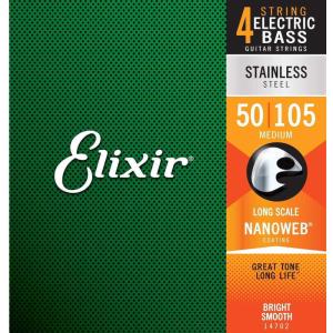 Elixir エリクサー ベース弦 NANOWEB ステンレス Long Scale Medium .050-.105#14702 【国内正規品】｜seikodo