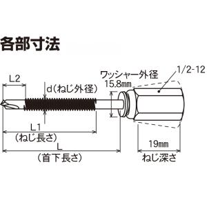 足場アンカー ビスタイプ AZS-106細目 ...の詳細画像2