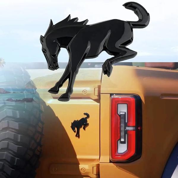 ベルトロゴ ステッカー 3D馬トランクバッジ  装飾ステッカー 3D用   1枚/1セット ブラック...