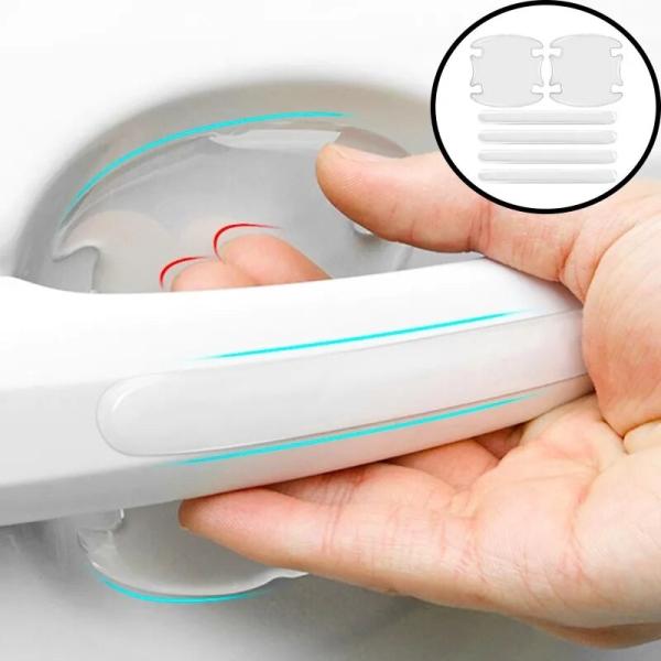 車のドアハンドル用透明ステッカー 車のドア取っ手傷防止 衝突防止保護ストリップ 8個/セット