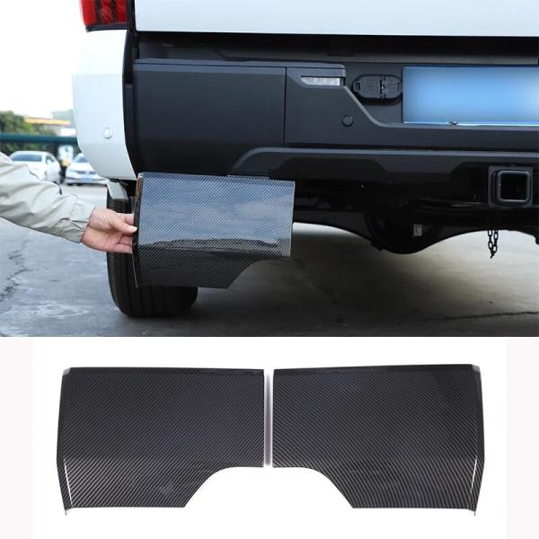 トヨタ タンドラ 2022 2023〜用装飾プロテクター ABS カーボンファイバーリアバンパー