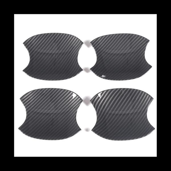 トヨタ タンドラ 2022 2023〜用のカーボンファイバー ブラックドア ハンドルボウル 装飾カバ...