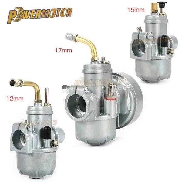 2ストロークエンジン ポケットバイク用キャブレター 12mm 15mm 17mm Pchバイク用のチ...