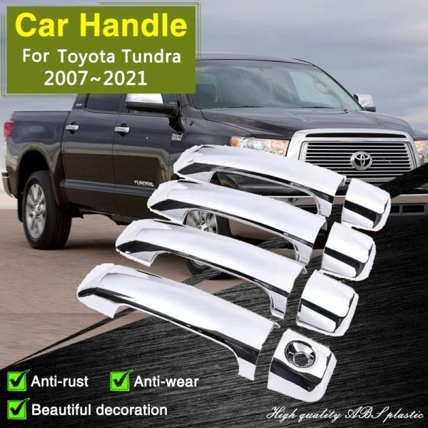 トヨタ タンドラ 2007 〜2021用の車のドアハンドルカバー ドア取手 外部カバーアクセサリー ...