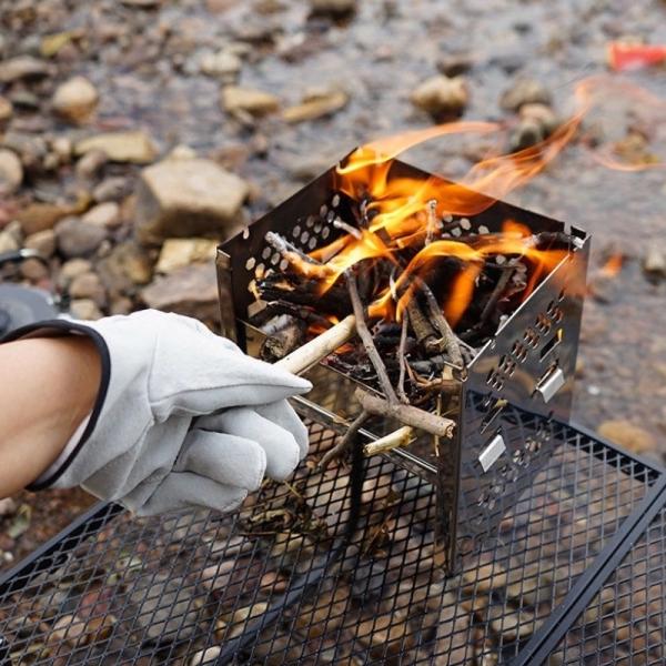 耐熱グローブ アウトドアグローブ キャンプグローブ レザーグローブ本革手袋 アウトドア BBQ バー...