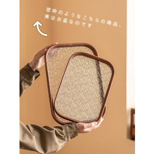 花海棠柄トレー トレイ ガラス 盛器 花柄 カ...の詳細画像3