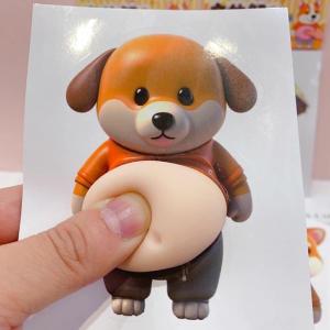 新タイプ追加 ぷにぷにシール 3D デブ犬 柔...の詳細画像2