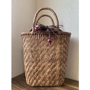 胡桃 くるみかごバッグ 手作り 籠バッグ 市松編み Lサイズ 内布あり