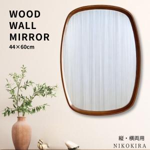 VINTAGE 50-60s ヴィンテージ ウッドフレーム ウォールミラー 79×39cm