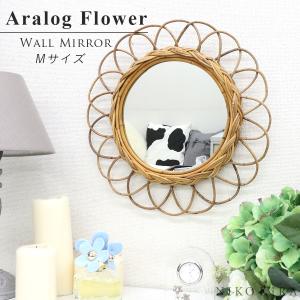 壁掛け 鏡 ミラー ラタン 籐 丸い 鏡 丸 おしゃれ