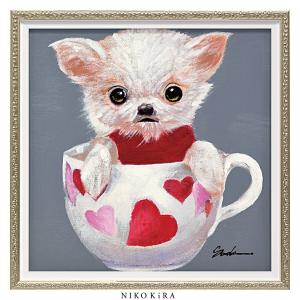 アートパネル 犬 33×33cm 動物 モダン 玄関 絵 壁 アート パネル