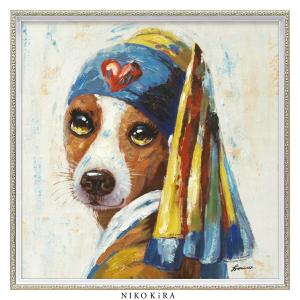 絵画 ドッグシリーズ かわいい 犬の絵 眼鏡 壁掛け アート