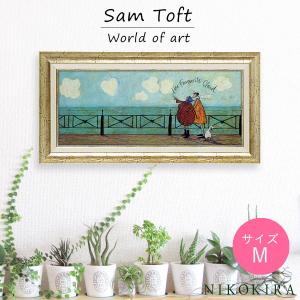 サムトフト 絵画 犬 いぬ Sam Toft 彼女の好きなハート雲 アートパネル 絵 アートフレーム インテリア 玄関 おしゃれ 風景画 63.5cm 32.5cm ポスター 幸せ 北欧｜seiryu-shoten