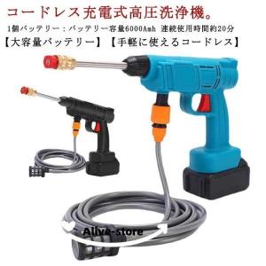 【バッテリー2個付*充電器】高圧洗浄機 コードレス 充電式 セット 大容量バッテリー 小型 ポータブル 自吸式 高圧洗車機 強力噴射 軽量 コンパクト 家庭用 充電｜seiryu-st