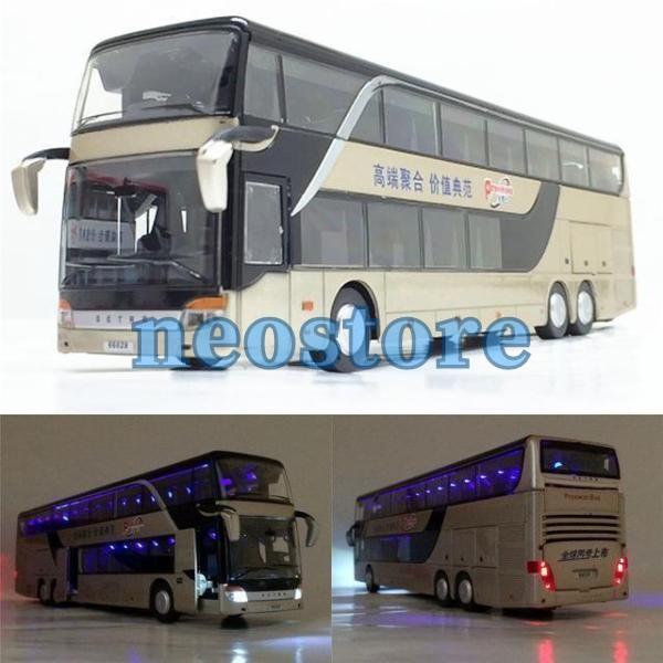 大型ツアーバス 2階建て観光バス　自動車モデルキット　模型　車モデル　おもちゃ ジオラマ　コレクショ...