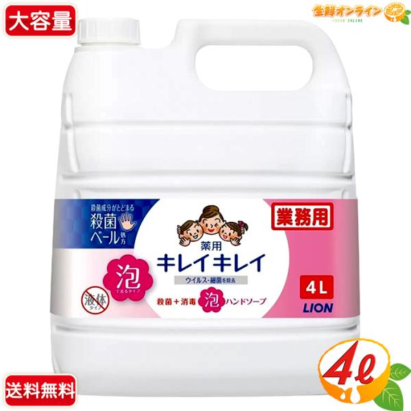 ≪4L≫【LION】ライオン キレイキレイ 薬用泡ハンドソープ 4L シトラスフルーティの香り 業務...