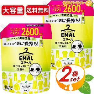 ≪2600ml×2袋セット≫◎超特大サイズ！◎【花王】エマール リフレッシュグリーン おしゃれ着用洗濯洗剤 つめかえ用【costco コストコ コストコ通販】送料無料｜seisen-online