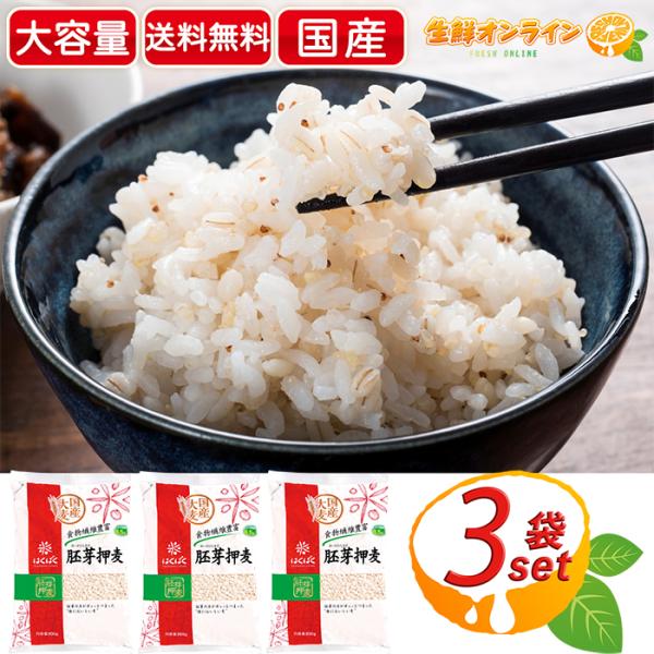 ≪800g×3袋入≫【はくばく】胚芽押麦 大容量 計2400g 食物繊維 水溶性 不溶性 押し麦 白...