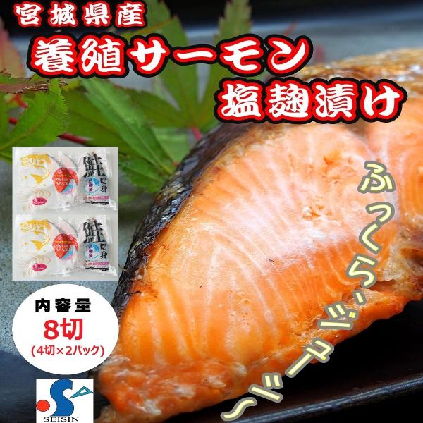 サーモン 銀鮭 鮭 塩麹漬 (8切) 惣菜 お取り寄せグルメ ギンザケ 国産 サケ