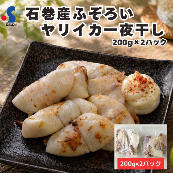 石巻産 訳あり ふぞろい ヤリイカ一夜干し 200g×2パック おつまみ BBQ 焼くだけ簡単