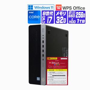 デスクトップパソコン 中古 パソコン Windows 11 全基準クリア オフィス付き 新品 NVMe SSD 2018年 HP Elite 800 G4 8世代 Core i7 メモリ 32G SSD 256G +HD1TB｜seishinsj