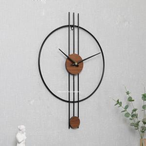 木の時計（スタンド付）モンキーポッド 無垢 φ24cm 掛け時計 置き時計