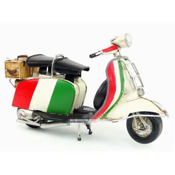 ベスパ ライムブルー 1965年 Vespa Italy レトロ ブリキ製 ビンテージバイク (全て...