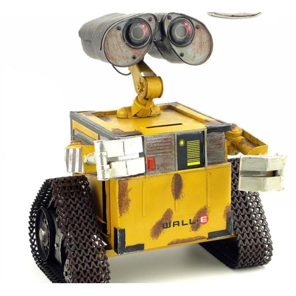 ロボット Wall-E風 模型 アンティーク オブジェ レトロ ブリキ製 (全て手作り)mot125