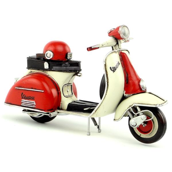 ベスパ スカイブルー Vespa Italy レトロ ブリキ製 ビンテージバイク (全て手作り) m...