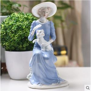 瀬戸ノベルティ 陶器のオブジェ 貴婦人 / セト・ノベルティ 西洋陶器
